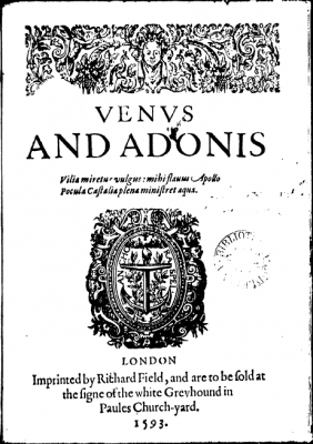 First quarto of Venus and Adonis (1593)